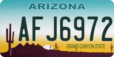AZ license plate AFJ6972
