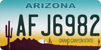 AZ license plate AFJ6982