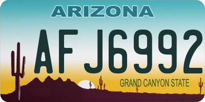 AZ license plate AFJ6992
