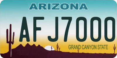 AZ license plate AFJ7000