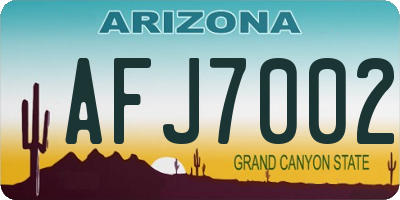 AZ license plate AFJ7002
