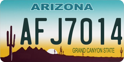 AZ license plate AFJ7014