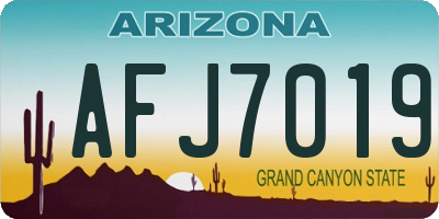 AZ license plate AFJ7019