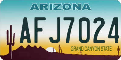 AZ license plate AFJ7024