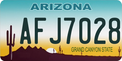 AZ license plate AFJ7028