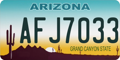 AZ license plate AFJ7033