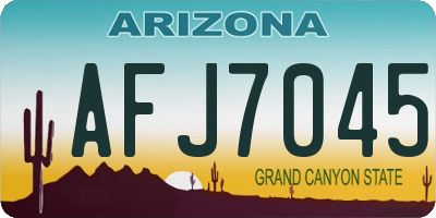 AZ license plate AFJ7045