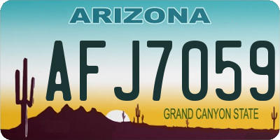 AZ license plate AFJ7059