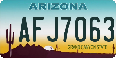 AZ license plate AFJ7063