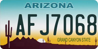 AZ license plate AFJ7068