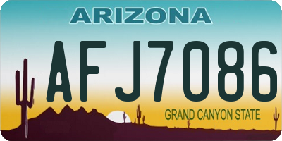 AZ license plate AFJ7086