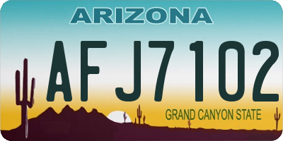 AZ license plate AFJ7102