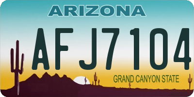 AZ license plate AFJ7104