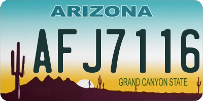 AZ license plate AFJ7116