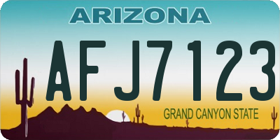AZ license plate AFJ7123