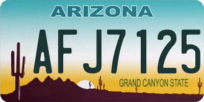 AZ license plate AFJ7125