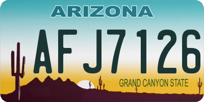 AZ license plate AFJ7126