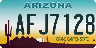 AZ license plate AFJ7128