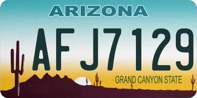 AZ license plate AFJ7129
