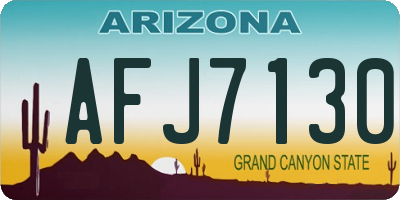 AZ license plate AFJ7130