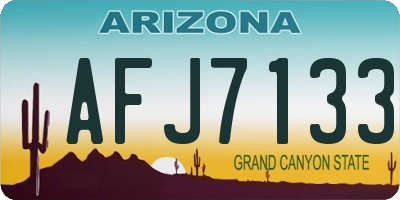 AZ license plate AFJ7133