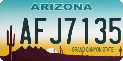 AZ license plate AFJ7135