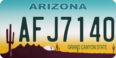AZ license plate AFJ7140