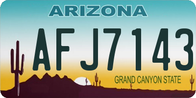 AZ license plate AFJ7143
