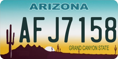 AZ license plate AFJ7158