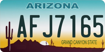 AZ license plate AFJ7165