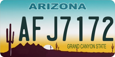 AZ license plate AFJ7172