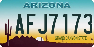 AZ license plate AFJ7173