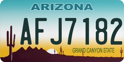 AZ license plate AFJ7182