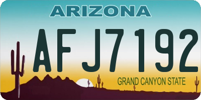 AZ license plate AFJ7192