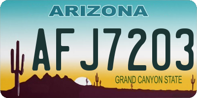 AZ license plate AFJ7203