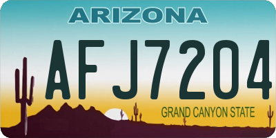 AZ license plate AFJ7204