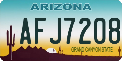 AZ license plate AFJ7208