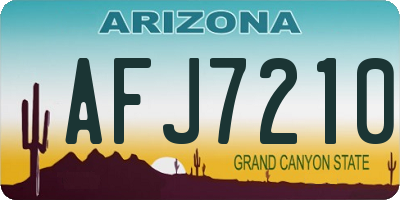 AZ license plate AFJ7210