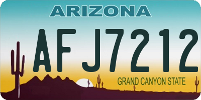 AZ license plate AFJ7212