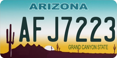AZ license plate AFJ7223