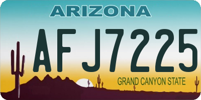 AZ license plate AFJ7225