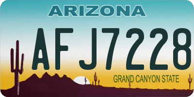 AZ license plate AFJ7228