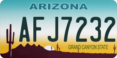 AZ license plate AFJ7232