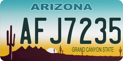 AZ license plate AFJ7235