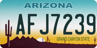 AZ license plate AFJ7239