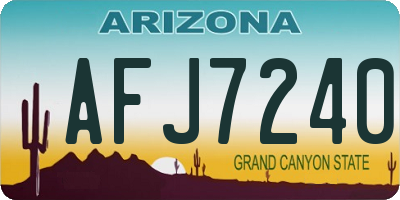 AZ license plate AFJ7240