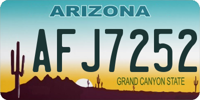 AZ license plate AFJ7252