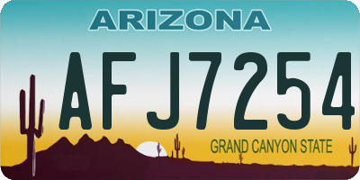 AZ license plate AFJ7254