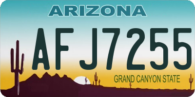 AZ license plate AFJ7255