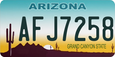 AZ license plate AFJ7258